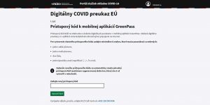 Prístupový kód k aplikácií GreenPass